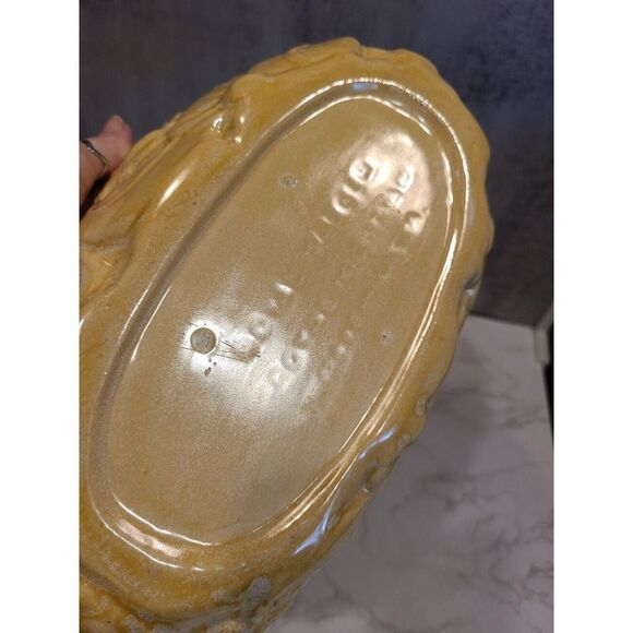 Royal Haeger Oval Fruit Bowl Yellow Center Piece Planter 11½" Floral Design MCM - Picture 8 of 15
